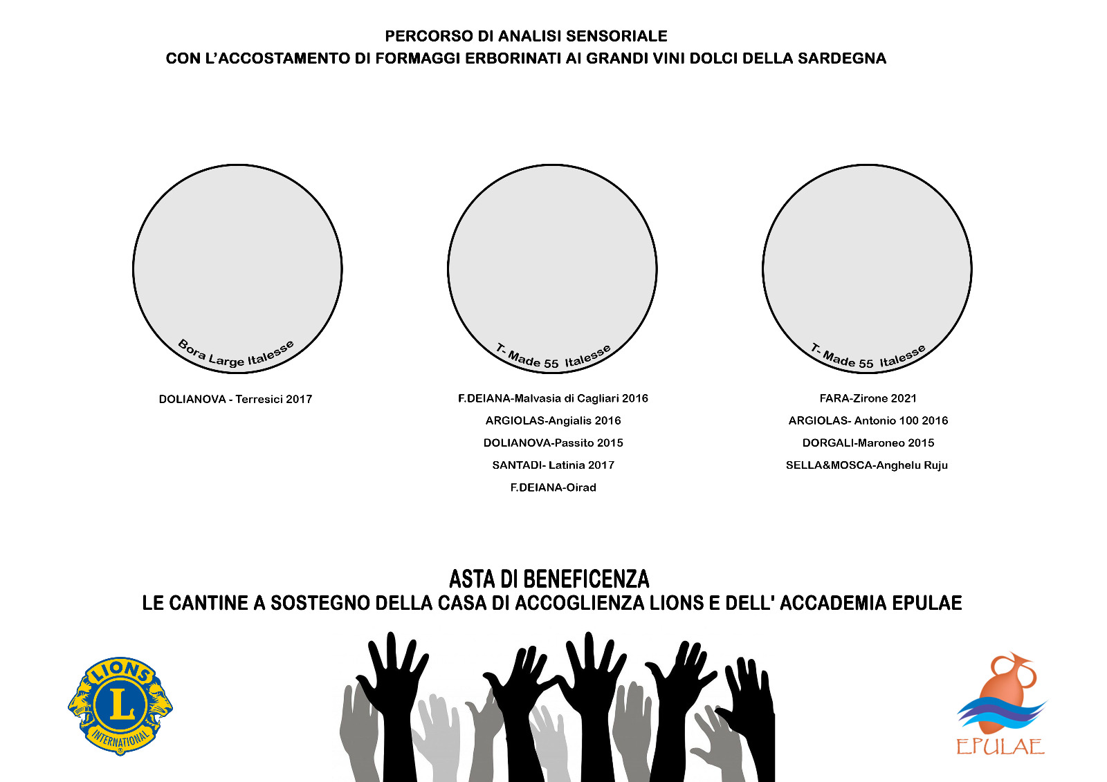 Un’asta di Magnum di vino a sostegno della Casa di Accoglienza Lions di Cagliari per i parenti e i pazienti oncologici e di Epulae.