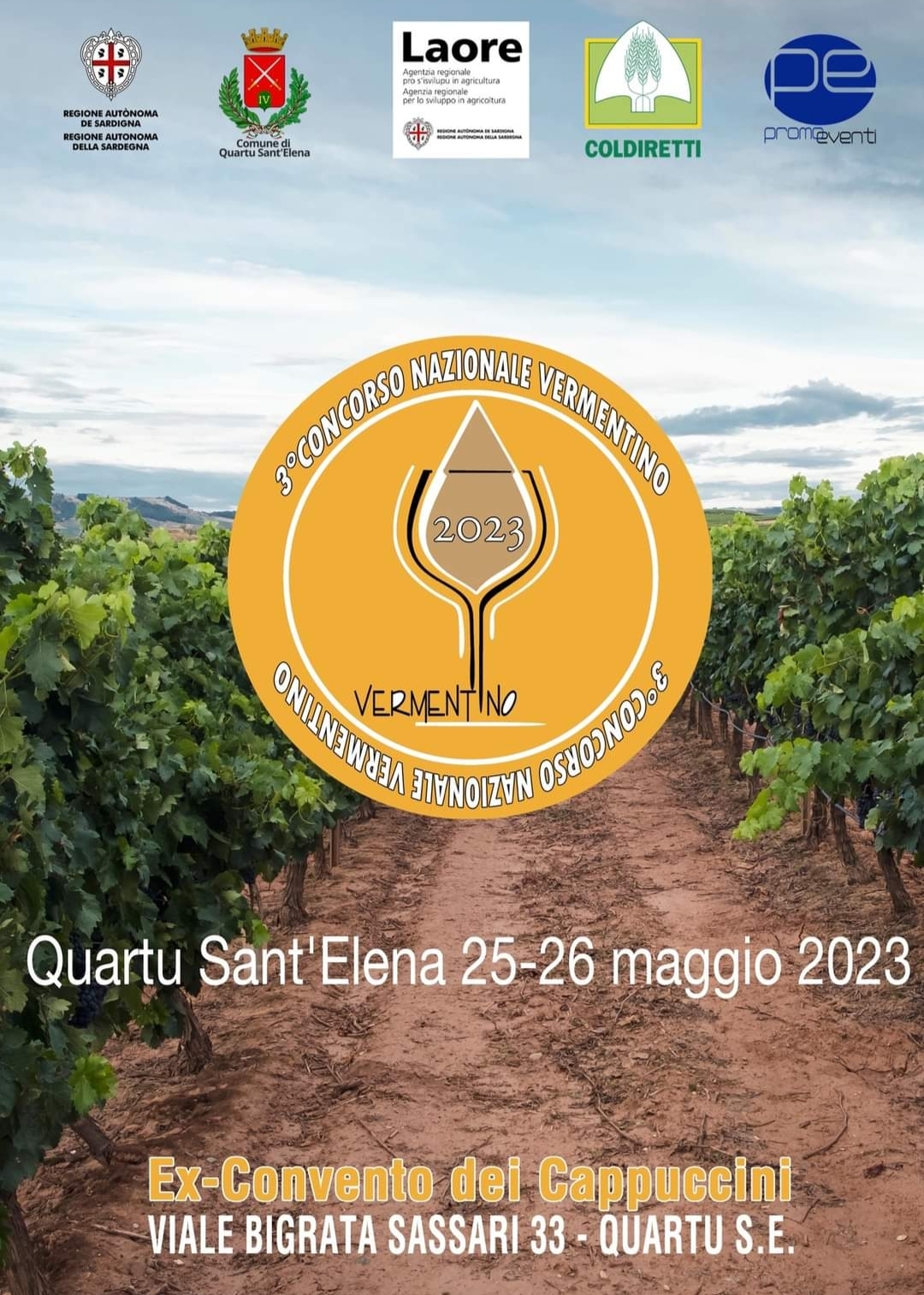 “La  3°edizione del Concorso Enologico Nazionale Vermentino”,  si svolgerà in Sardegna, a Quartu Sant’Elena, i prossimi 25 e 26 maggio.